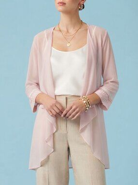 🍂 Pink Sheer Draped Cover Up